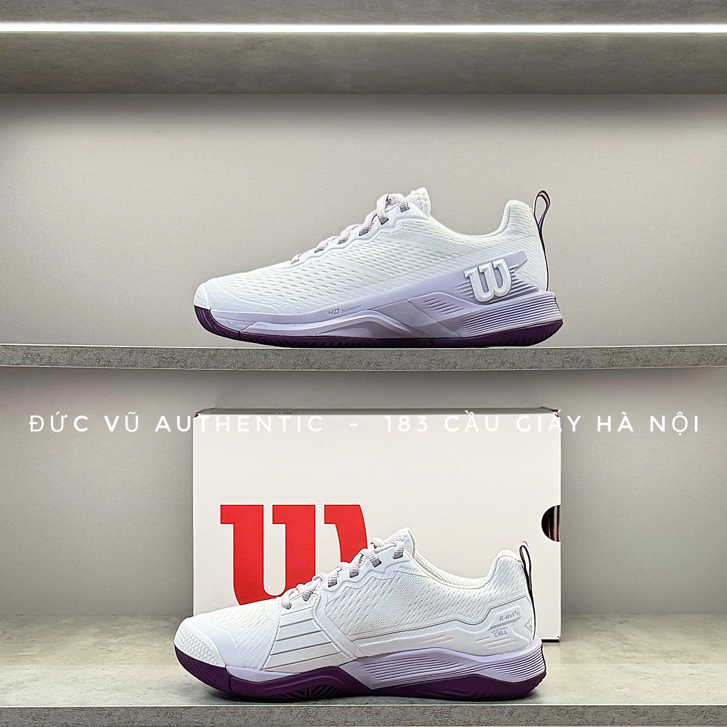 👟 Giày Wilson Rush Pro 4.0 All Court – White/Purple