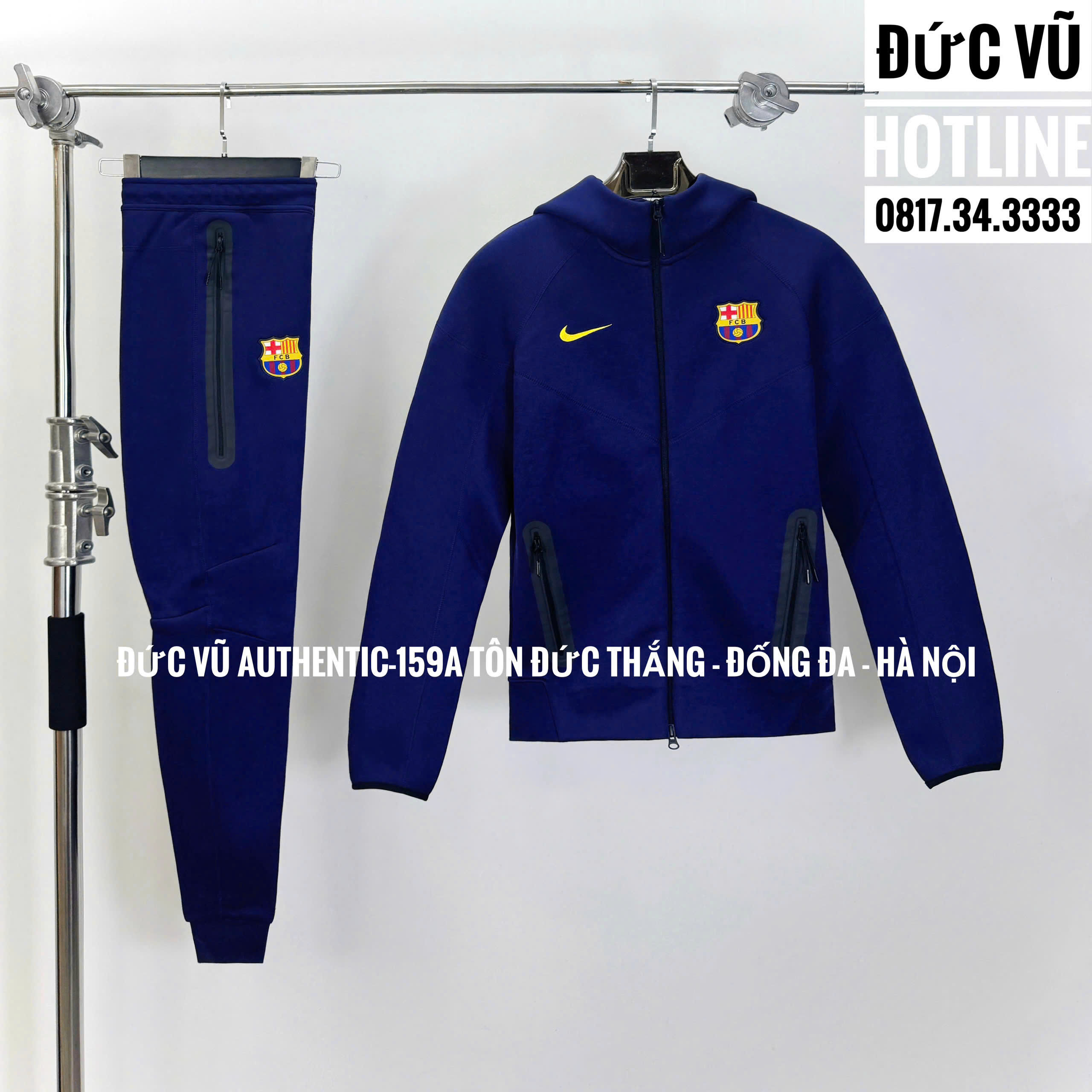 Bộ Nike Tech Barcelona màu xanh navy